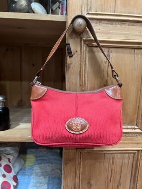 Dooney & Bourke Canvas Shoulder Bag with Leather Trim